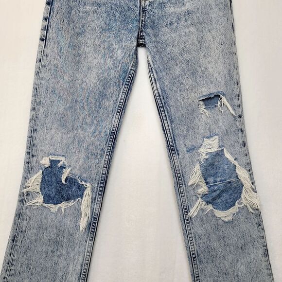 We The Free My Own Lane Distressed High Rise Acid Wash Jeans Size 24 - Picture 3 of 12